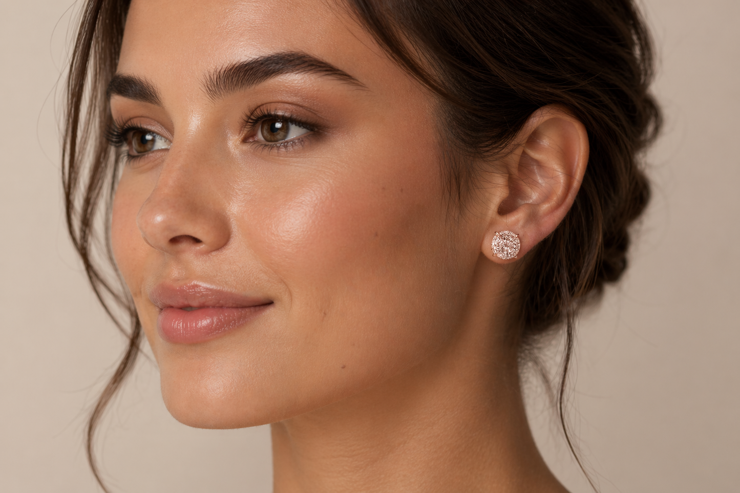 Rose Gold Crystal Stud Earrings