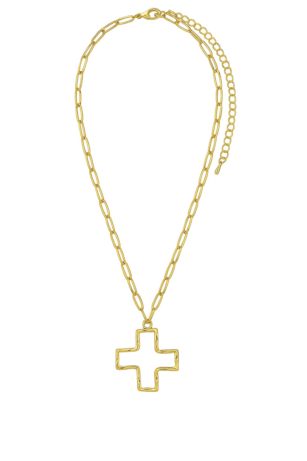 Open Cross Hammered Necklace