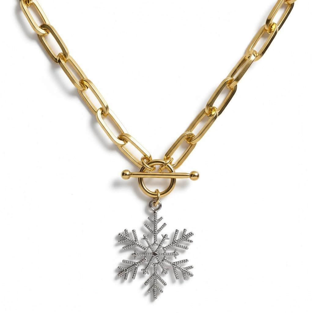 Snowflake Chunky Charm Necklace