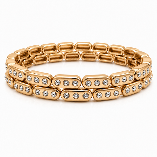 Golden Tennis Stretch Bracelet