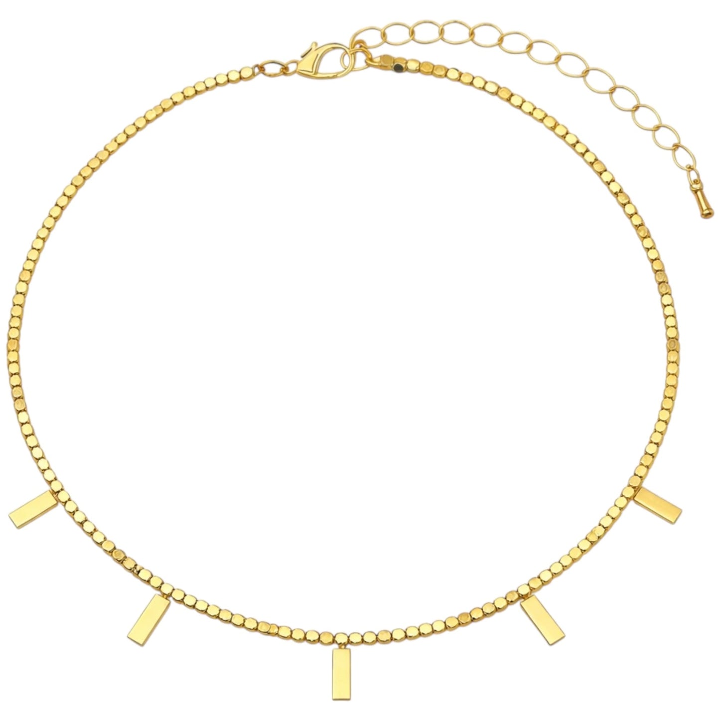 Gold luxe bead necklace with matte finish, 18k gold-plated