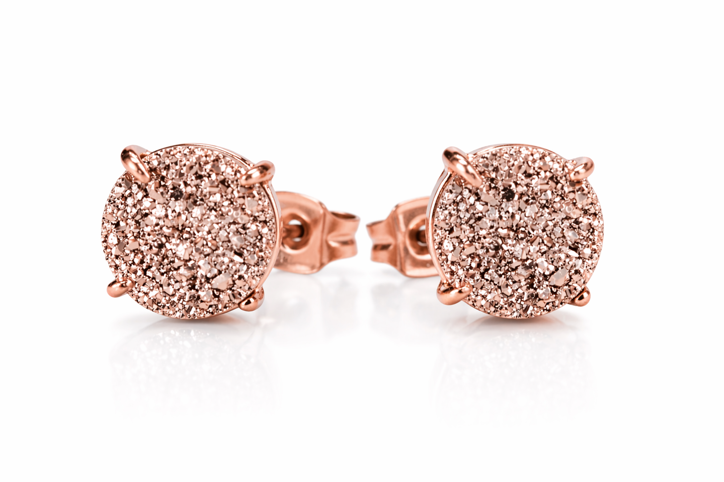 Rose Gold Crystal Stud Earrings