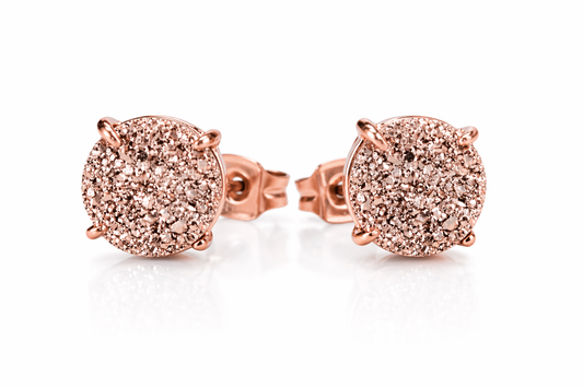 Rose Gold Crystal Stud Earrings