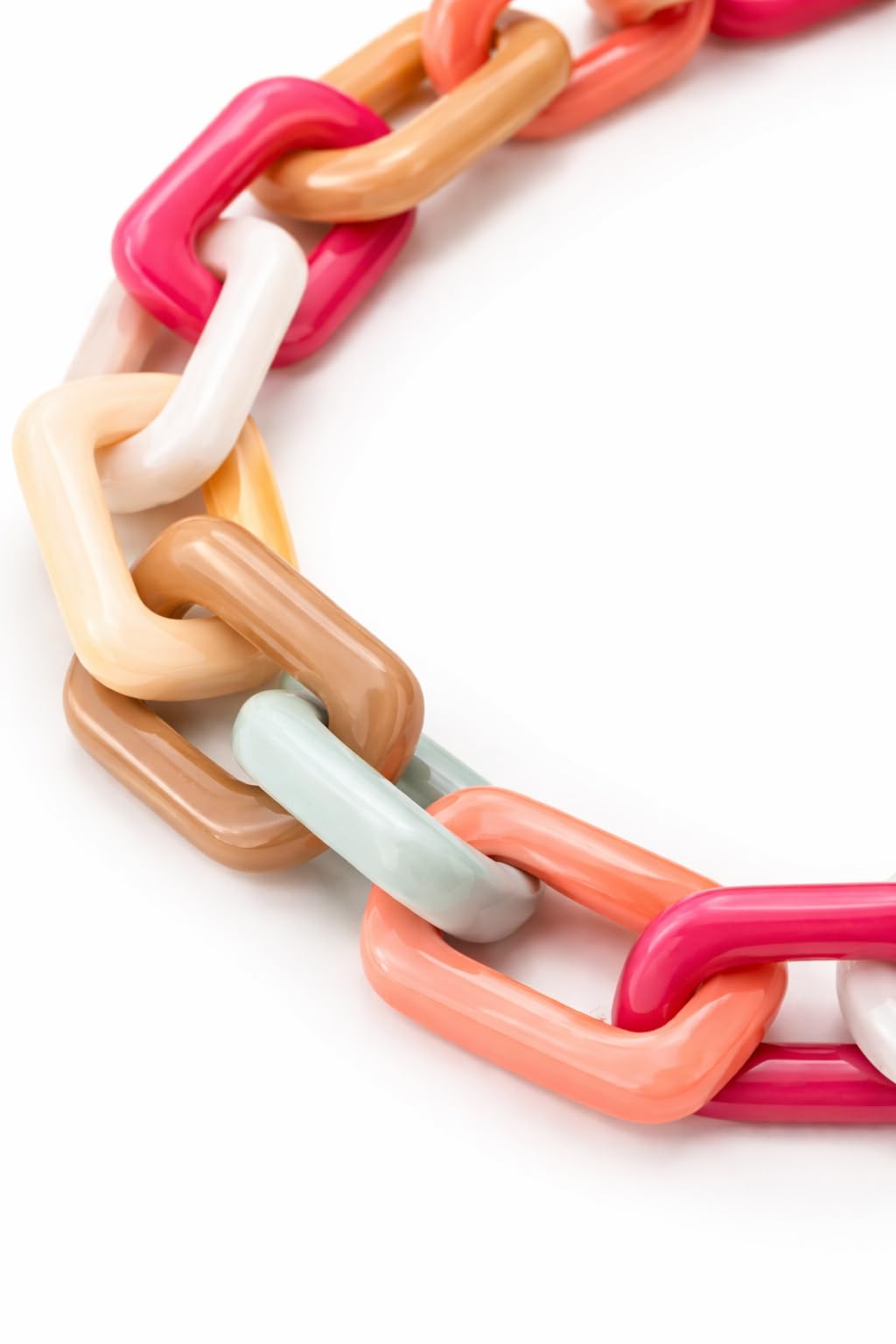 Chunky link necklace showing chain and clasp details