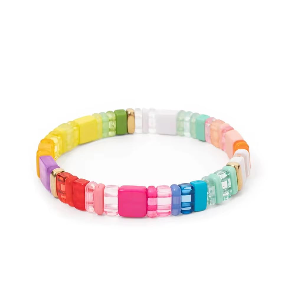 Colorful stone bead bracelets mix and match styling