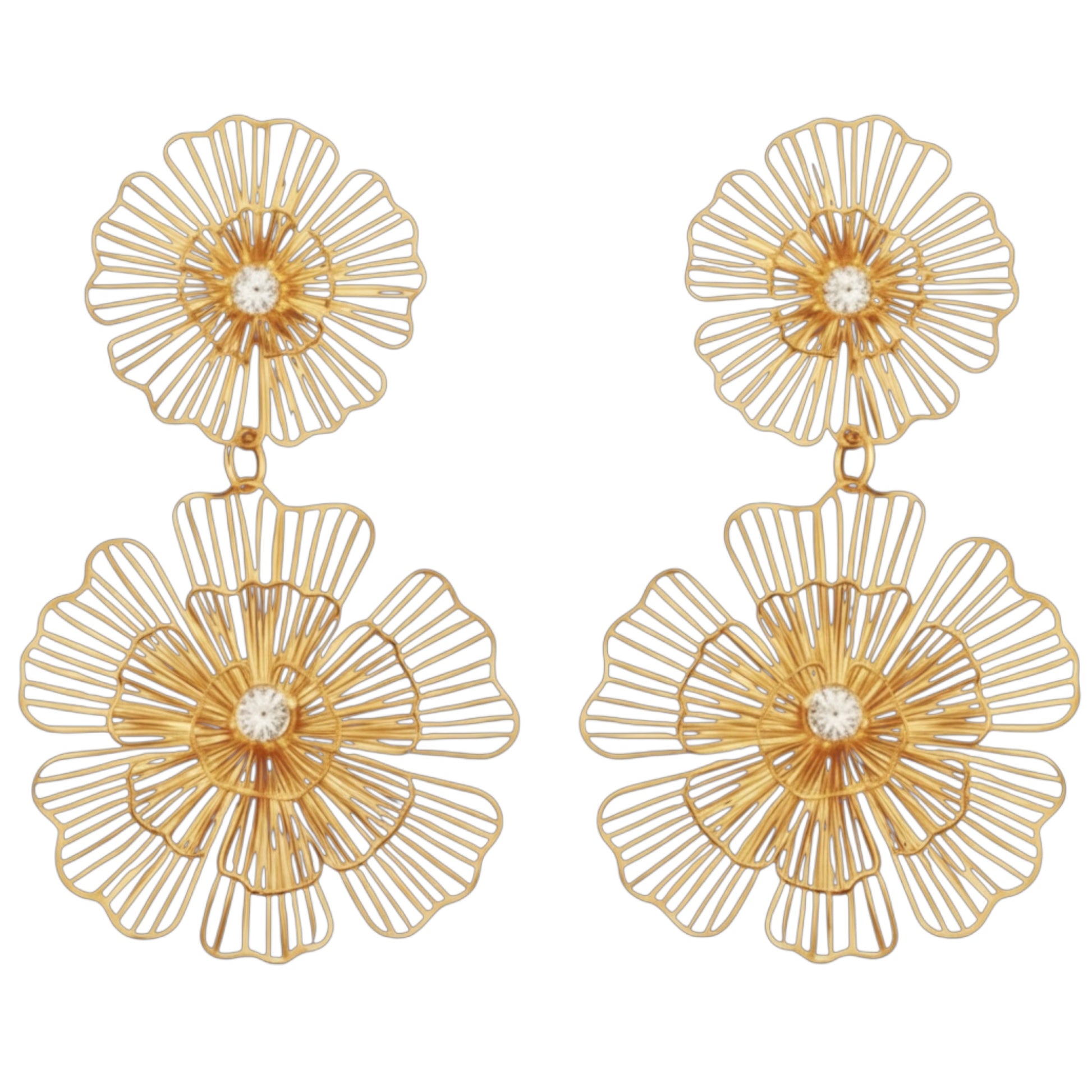 Gold statement earrings, to die for design by WineWear