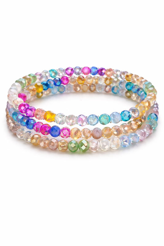 Glass Bead Stretch Bracelet Set