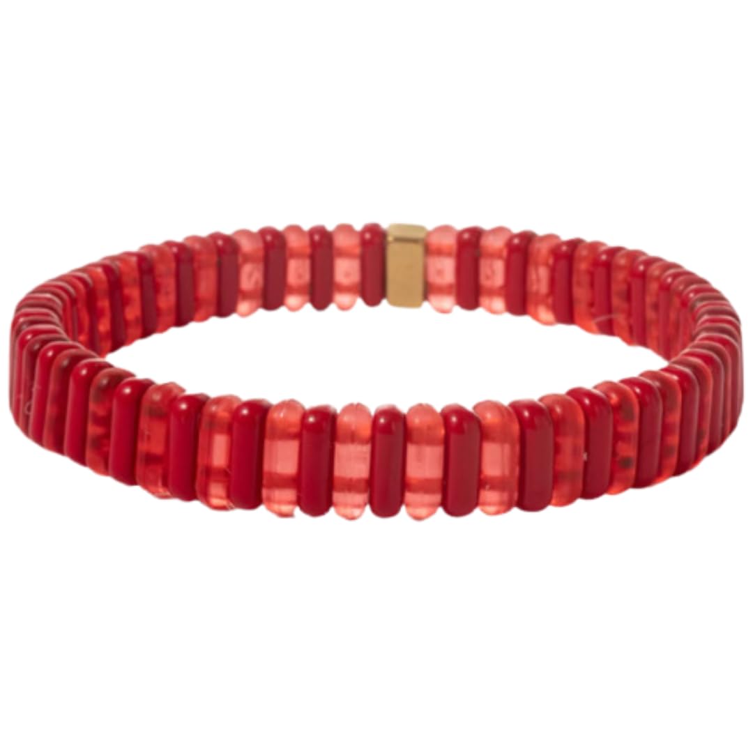 Stretch Bracelet Stack: Red, White & Blue