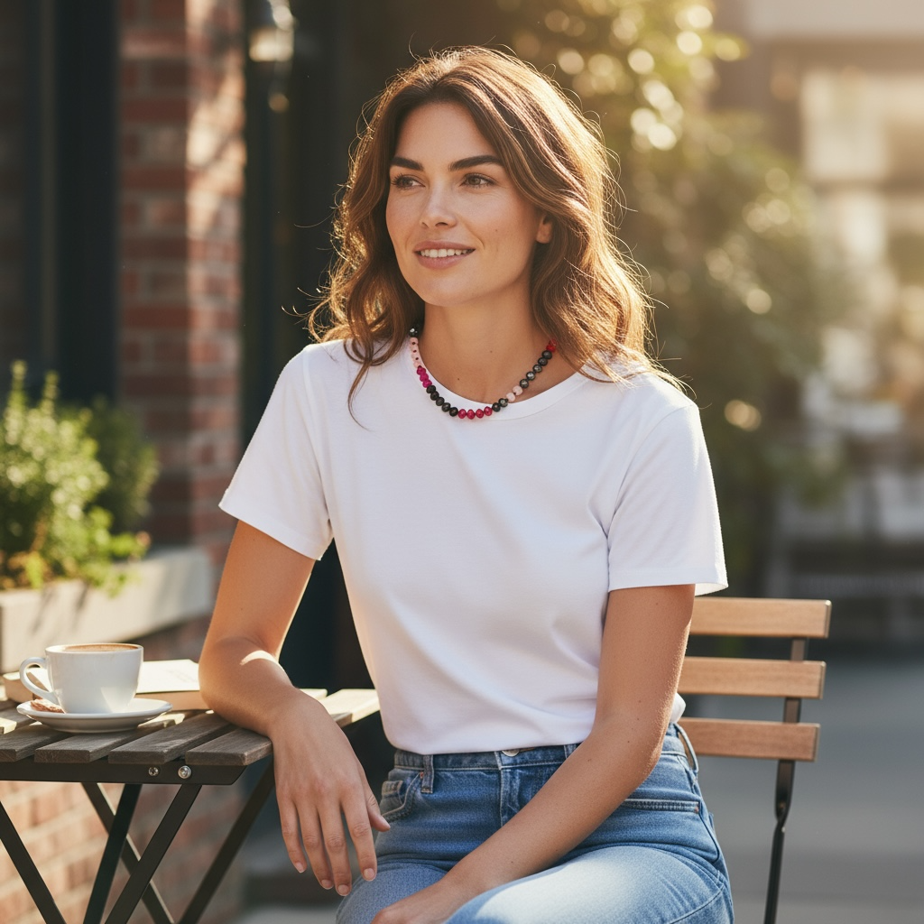 Sipping on Cherry Cola Gemstone Necklace