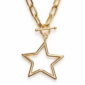 Open Star Chunky Chain Necklace
