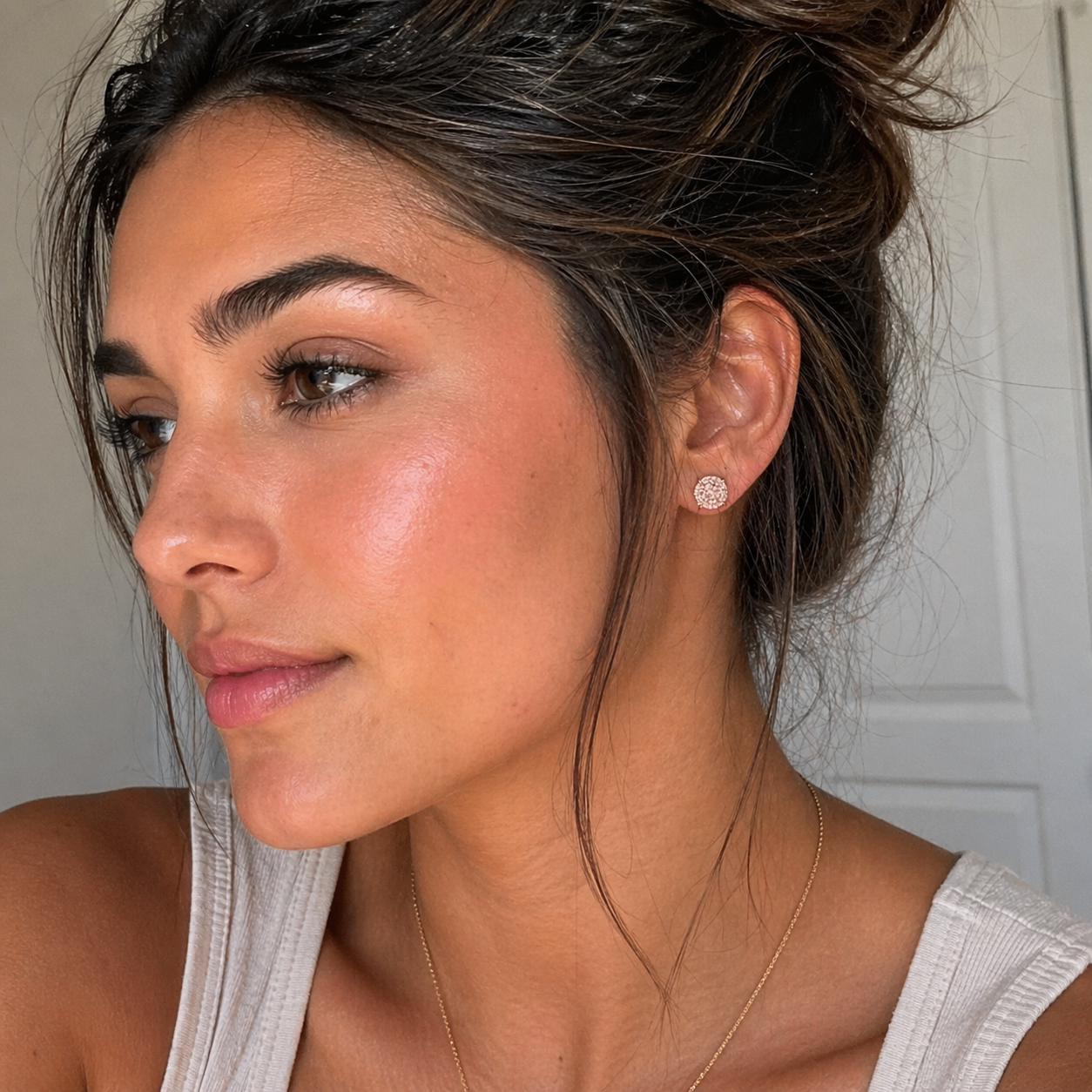 Rose Gold Crystal Stud Earrings