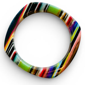 WineWear Squared Resin Bangle Bracelet for Women - Modern Geometric Jewelry