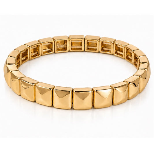 Golden Square Stretch Bracelet