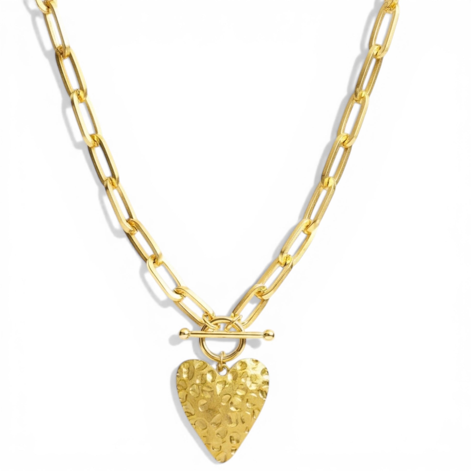 The Viral Heart Necklace - size and scale reference