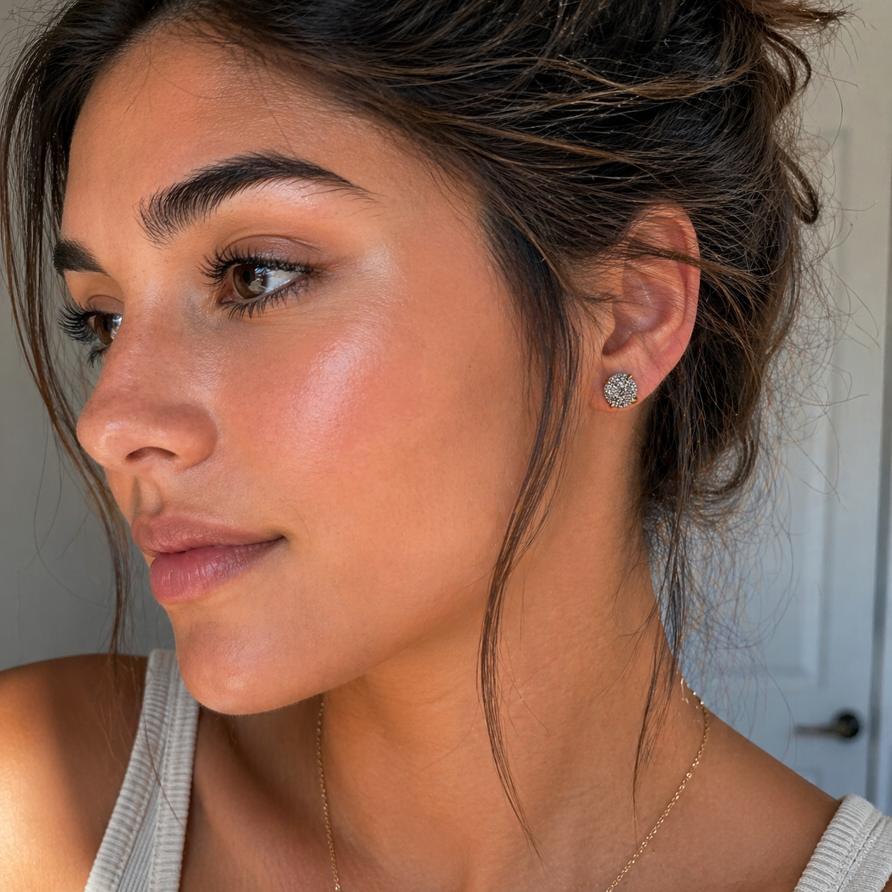 Graphite Crystal Stud Earrings
