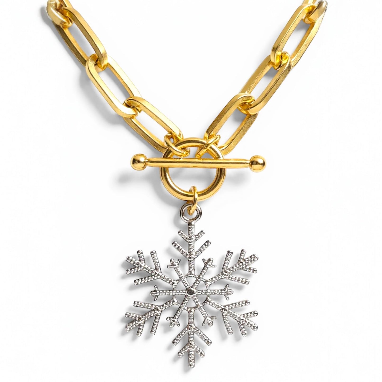 Snowflake Chunky Charm Necklace