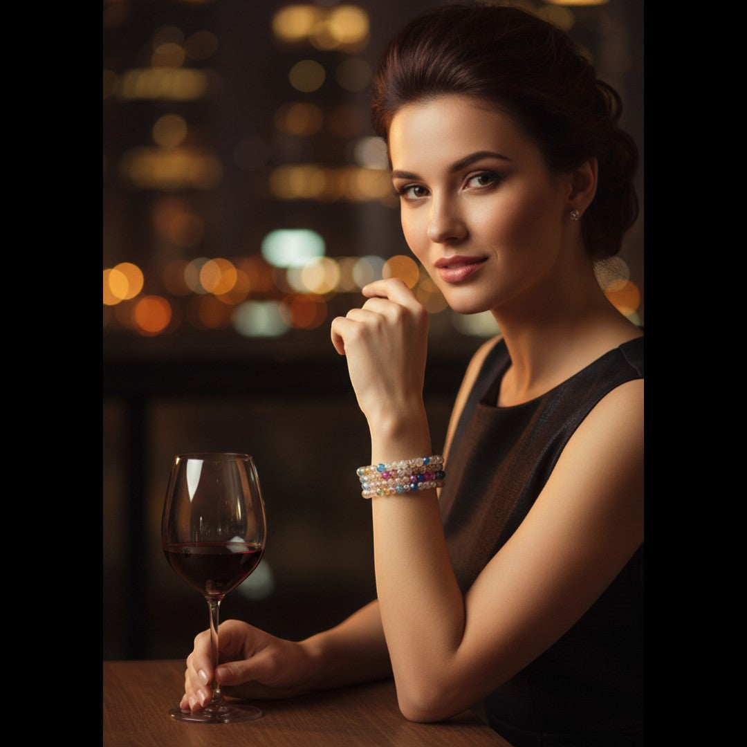 Glass Bead Stretch Bracelet Set - date night styling