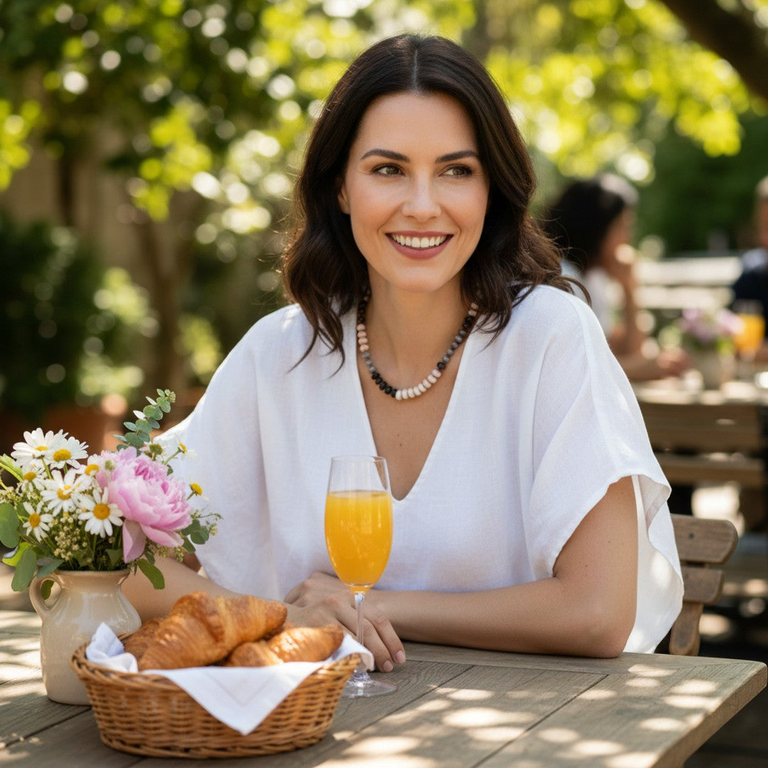 Sipping on Bubbles Gemstone Necklace - brunch styling