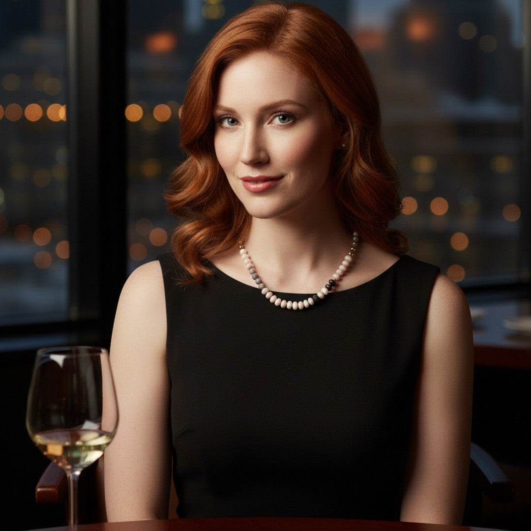 Sipping on Bubbles Gemstone Necklace - date night styling